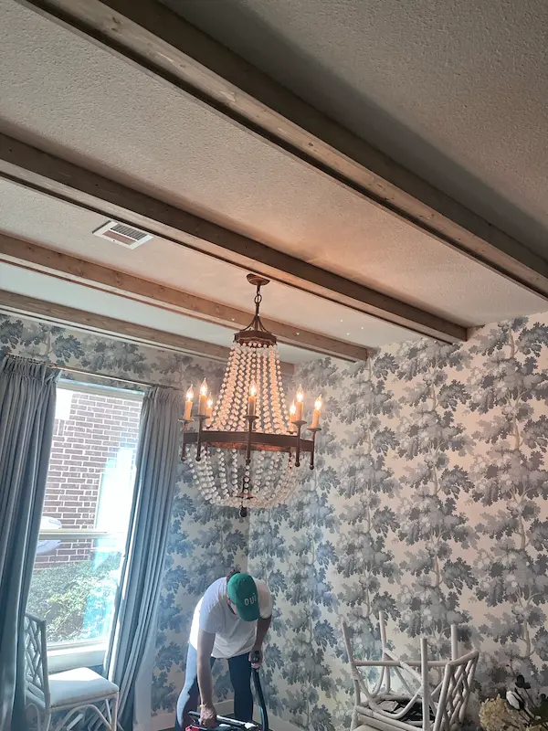 Faux Beam Ceiling Installation