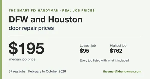 How much does door repair cost in DFW and Houston?