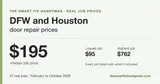 How much does door repair cost in DFW and Houston?