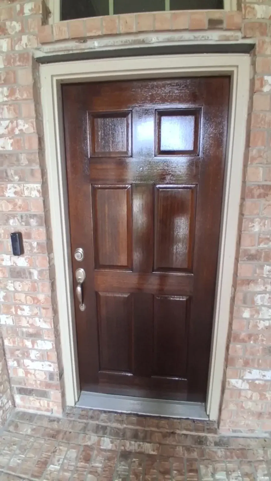 Exterior wood door repair and refinishing