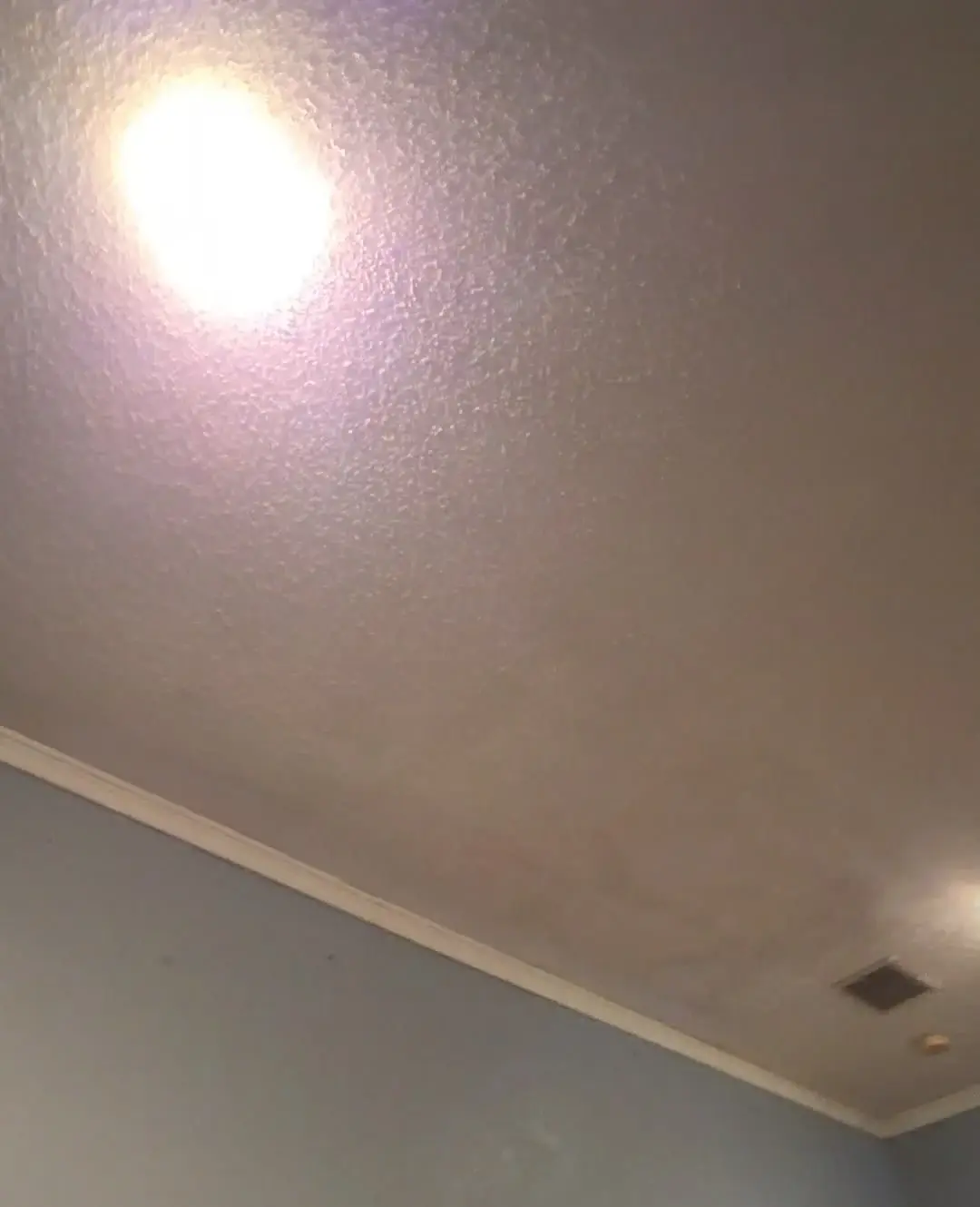 Ceiling patch, texture and paint in Lewisville, TX, completed by The Smart Fix Handyman