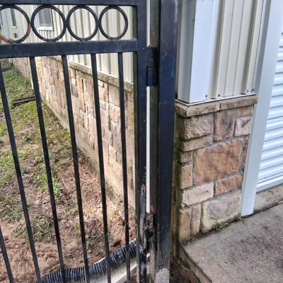 Metal Gate Post and Hinge Repair — gallery image 1