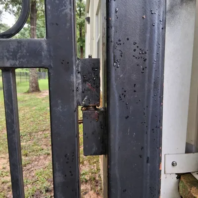 Metal Gate Post and Hinge Repair — gallery image 2
