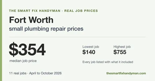 How much does a small plumbing repair cost in Fort Worth, TX?