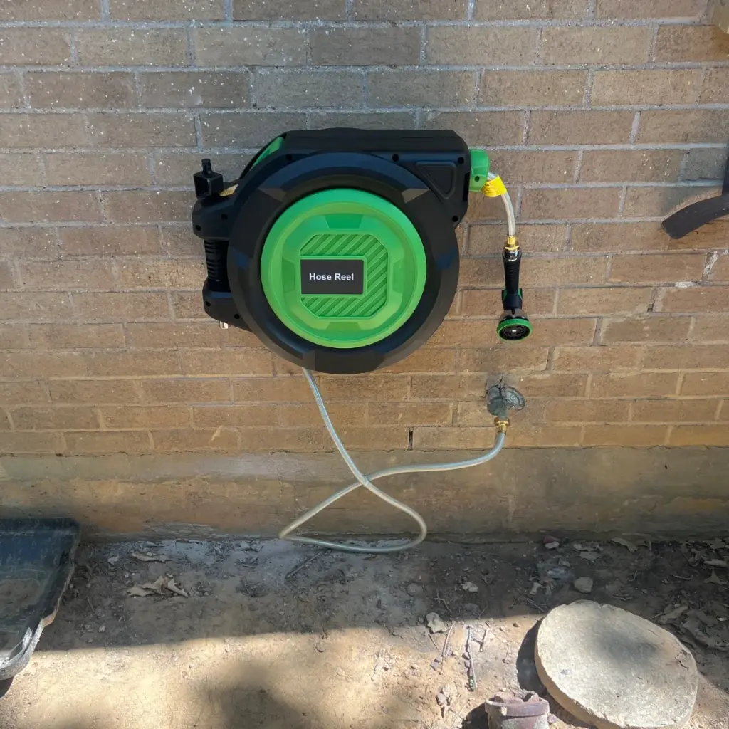 Wall-Mounted Hose Reel Installation