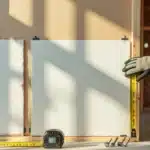 Contractor showing different thicknesses of drywall.