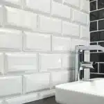White tile as a sink's backsplash