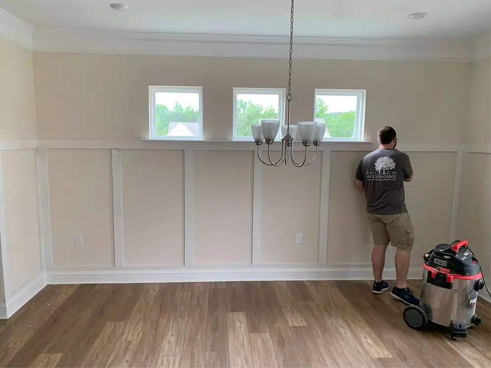 A carpenter at work in a residential home