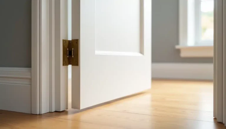 A door jam and frame in a home