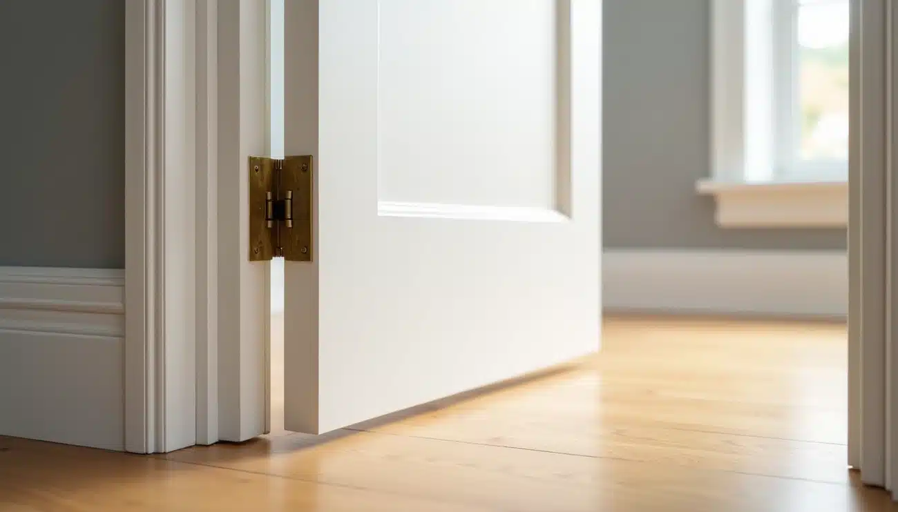 A door jam and frame in a home