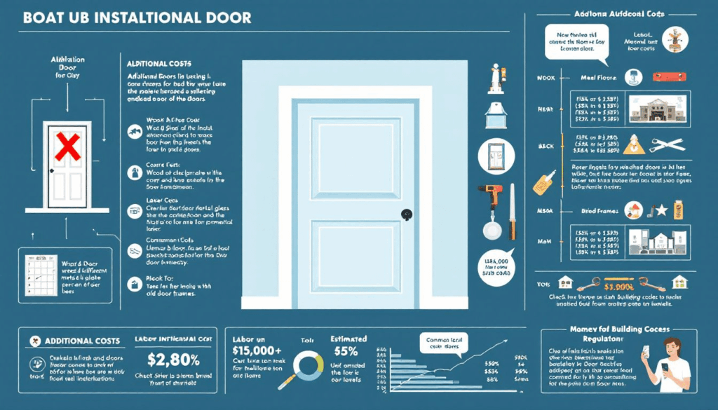 Additional costs and considerations for door installation.