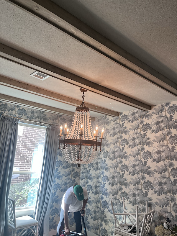 Faux Beam Ceiling Installation