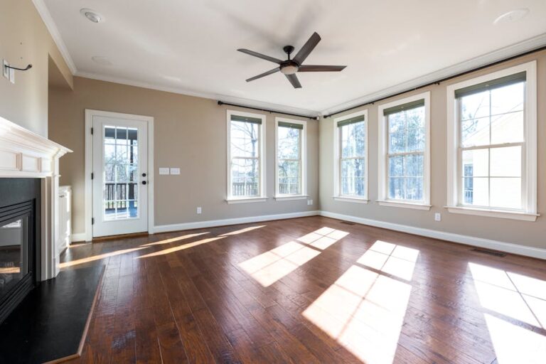 Hardwood flooring in a bright Dallas living room
