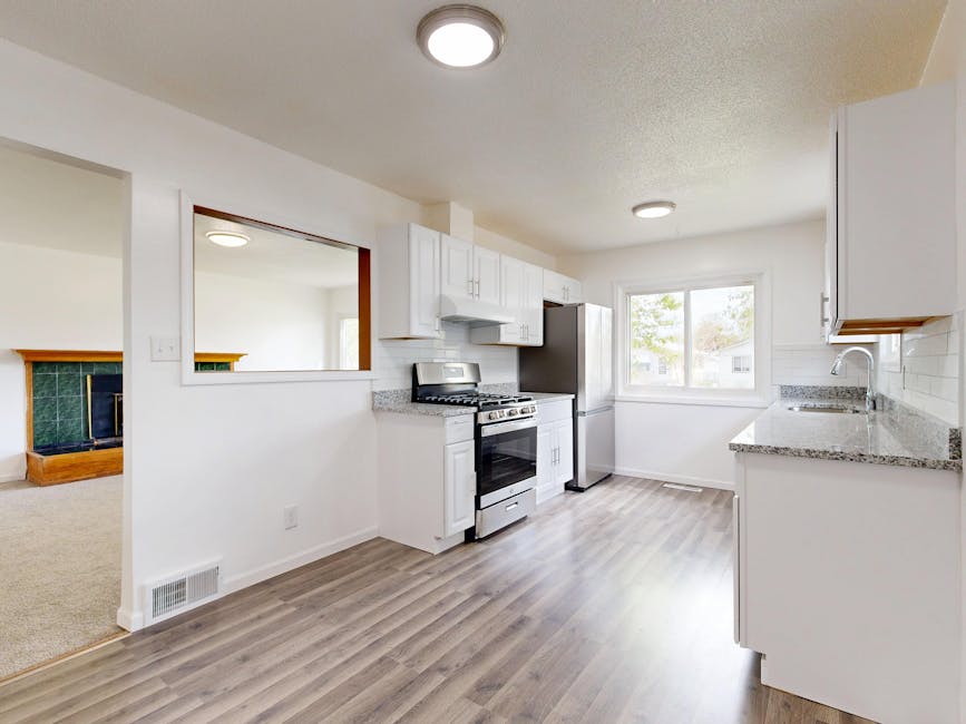 Bright modern kitchen with white cabinets in a Fort Worth home
