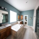 Modern Plano bathroom remodel with new vanity, tile, and fixtures